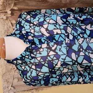 Beautiful Liz Claiborne Long Sleeve Geometric Print Blouse
